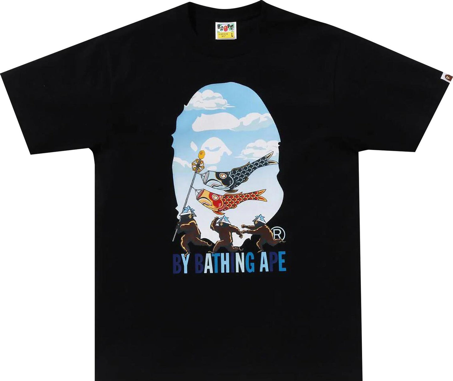 BAPE Carp Streamer By Bathing Ape Tee Black