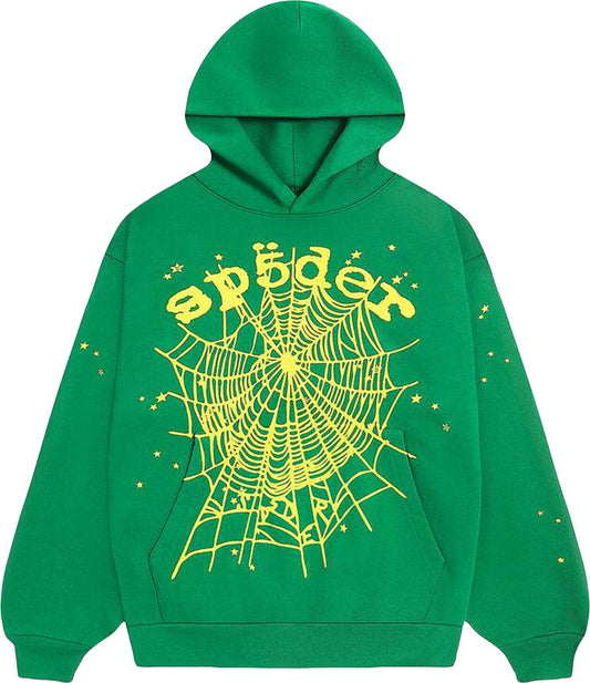 SP5DER OG Web Hoodie Yellow Green