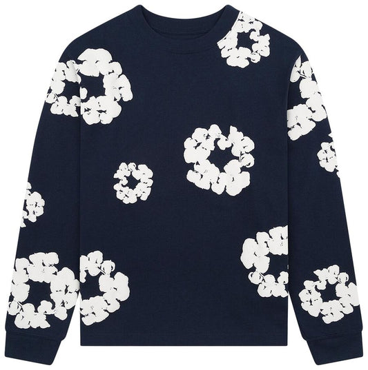 Denim Tears The Cotton Wreath Long Sleeve Tee Navy