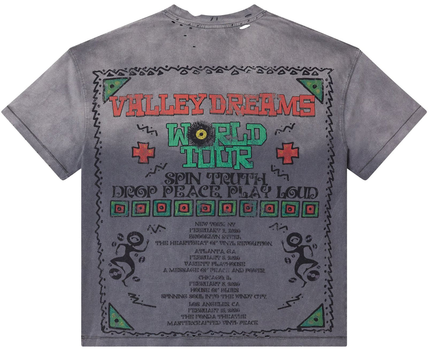 VALE Faded Chaos Bling Tee Charcoal Grey