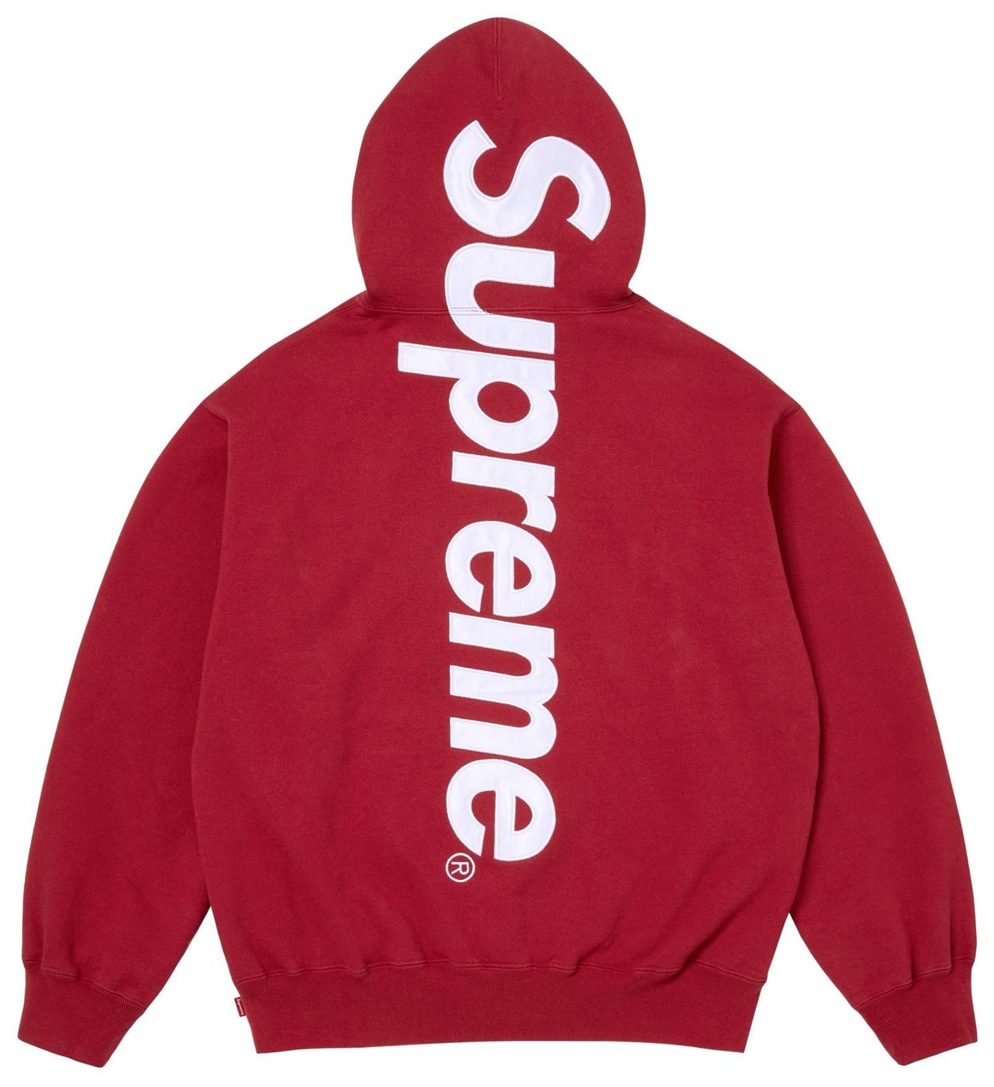 Supreme Satin Appliqué Hoodie (FW25) Dark Red