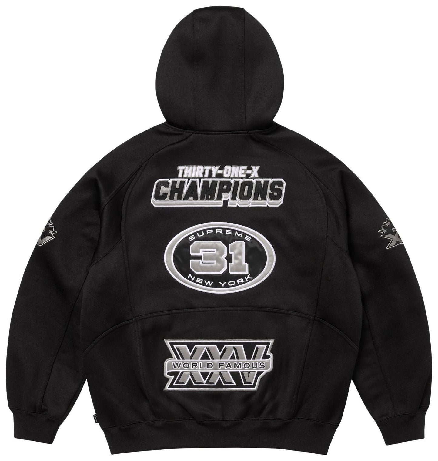 Supreme Football Zip Up Hooded Sweatshirt Black