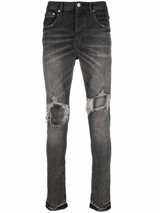 Purple Brand Grey Dirty Blowout Jeans