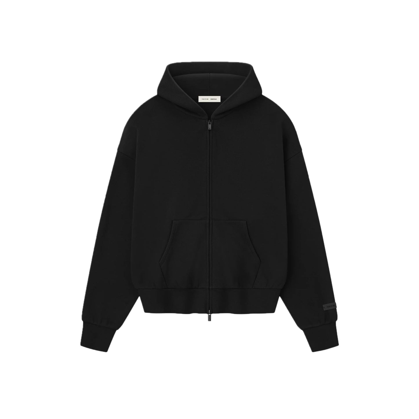 Fear of God Essentials Zip Up Hoodie Metallic Jet Black