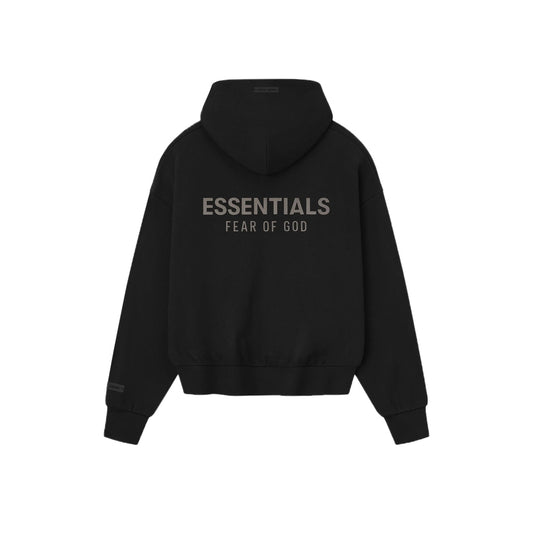Fear of God Essentials Zip Up Hoodie Metallic Jet Black