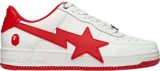 A Bathing Ape Bape Sta Low White Red