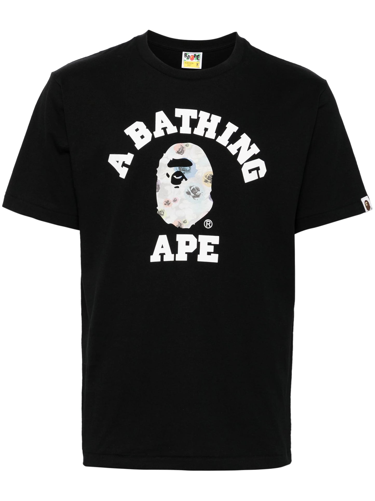 BAPE White Floral Camo College Tee Black