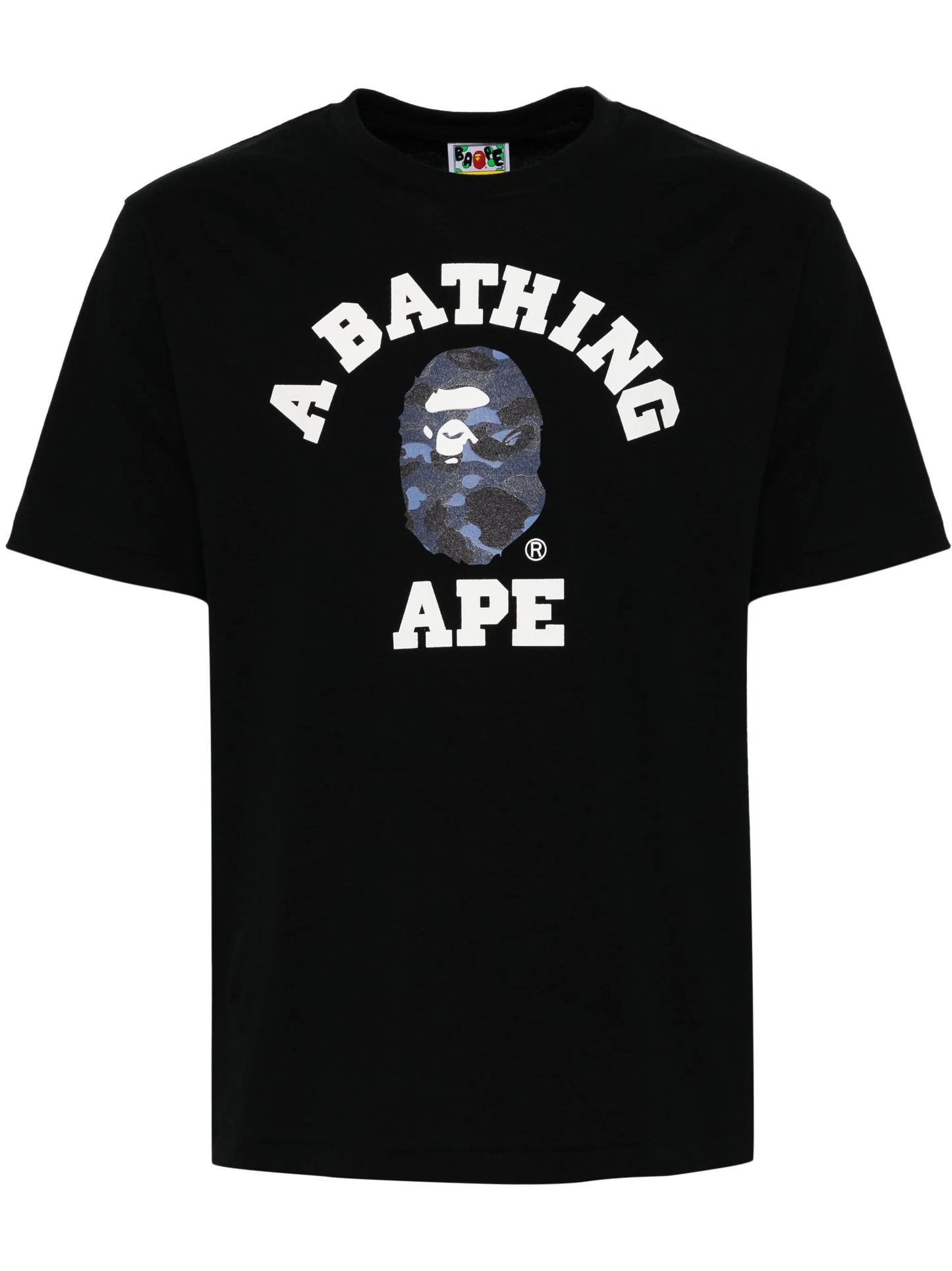 BAPE Navy Blue Camo College Tee Black