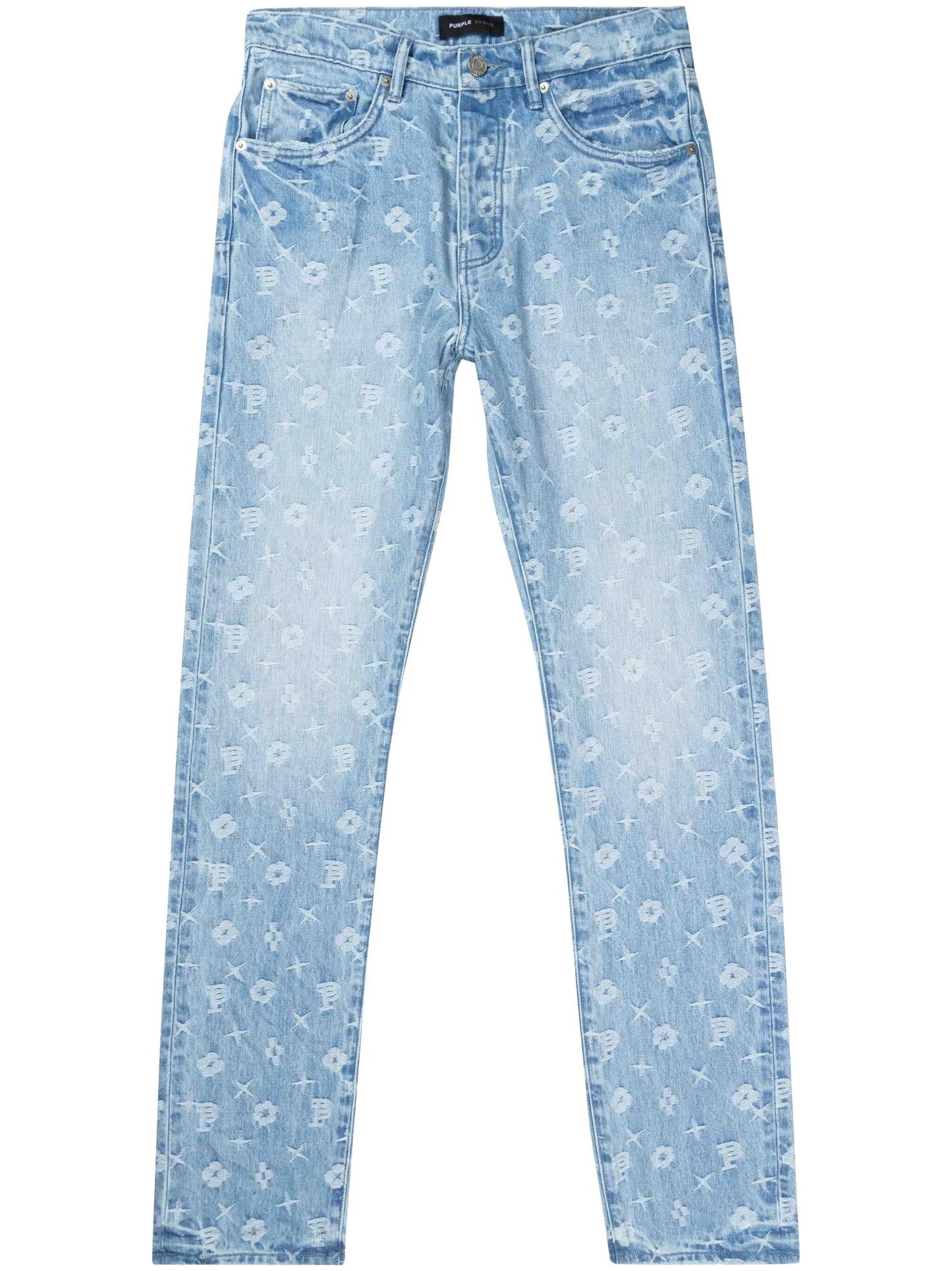 Purple Brand Light Indigo Monogram Blue Jeans