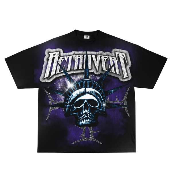 Retrovert Statue Of Liberty Tee Black