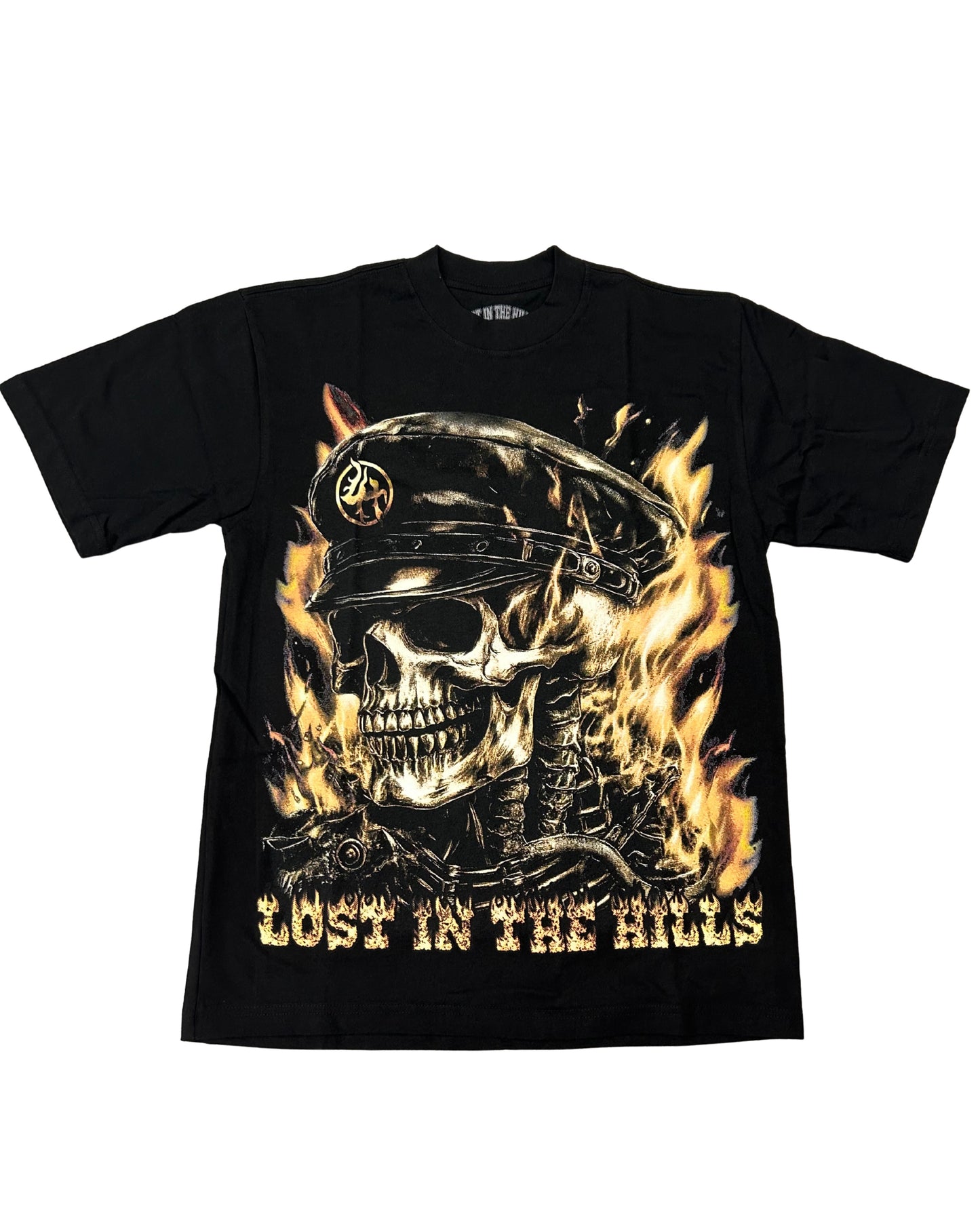 Lost Hills Skull Flames Tee Black