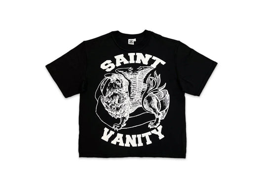 Saint Vanity White Logo Tee Black
