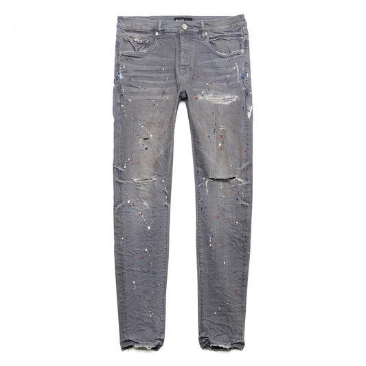 Purple Brand Washed Grey Repair Jeans