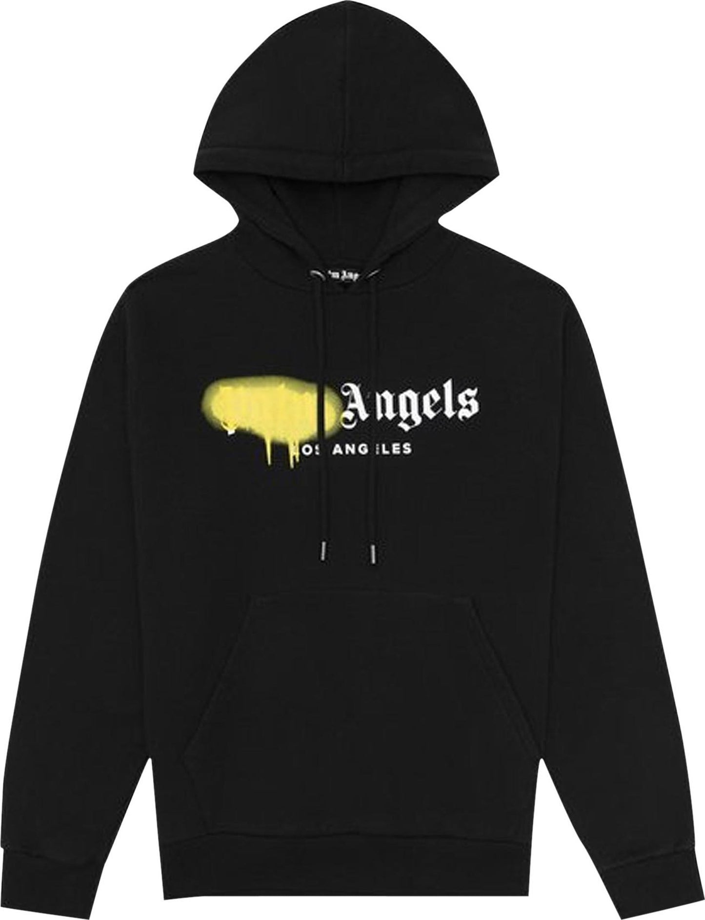 Palm Angels LA Yellow Sprayed Hoodie Black