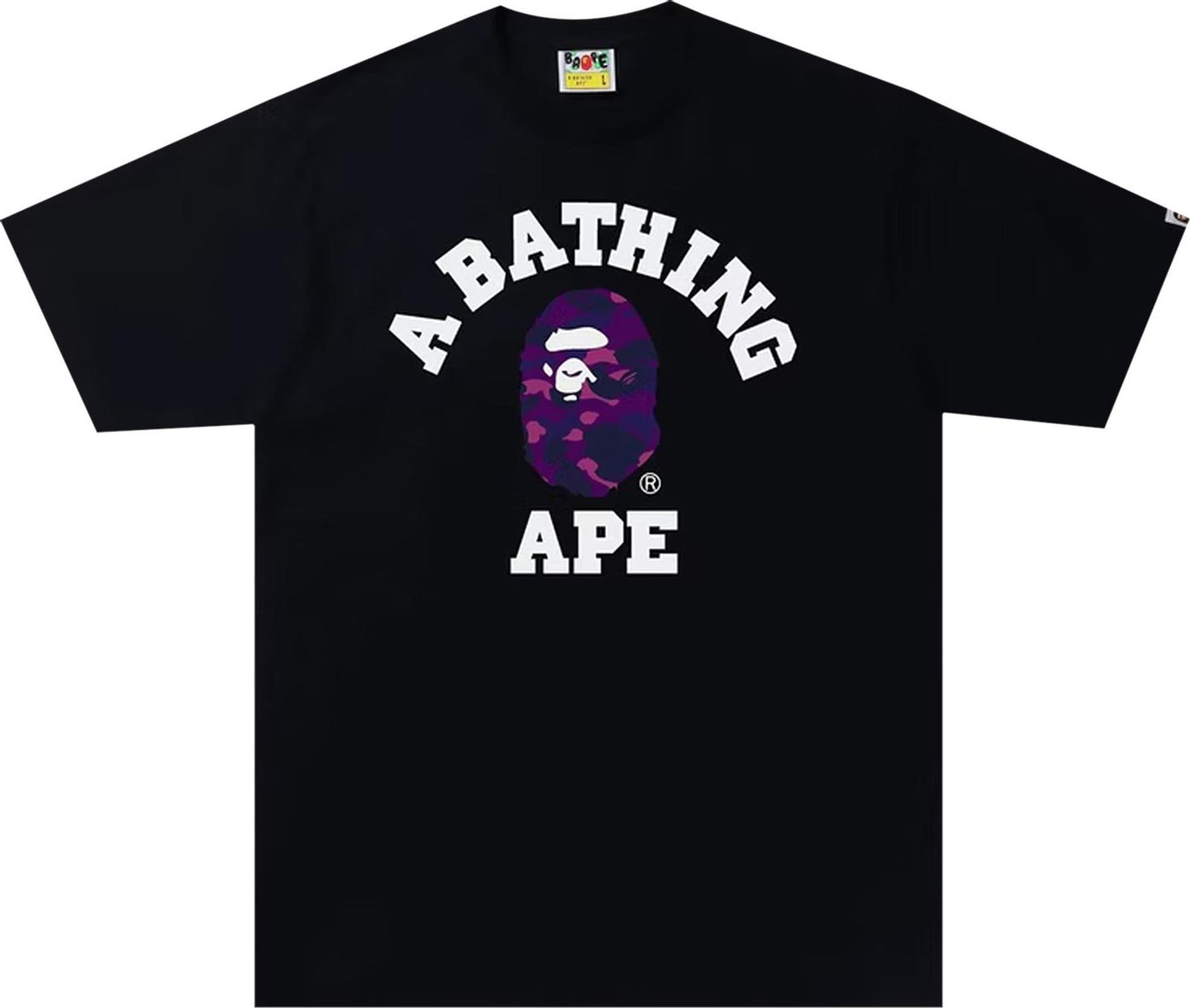 BAPE Purple Camo College Tee Black