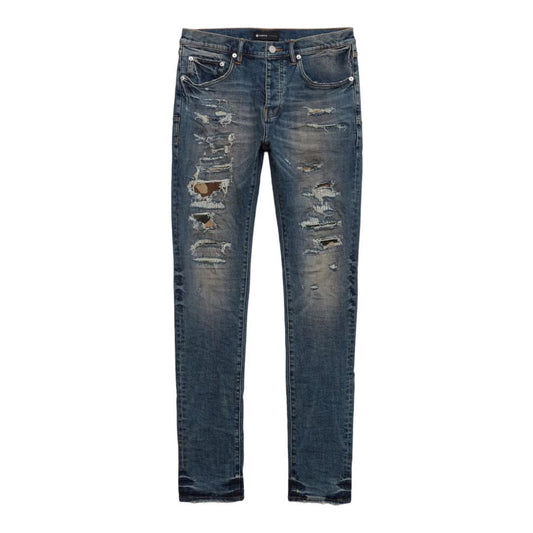 Purple Brand Camo Patched Indigo Jeans