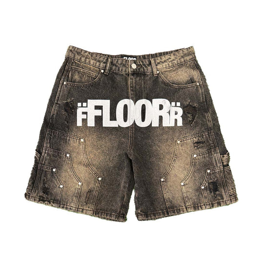 Floor914 Uniform Denim Shorts Brown Wash