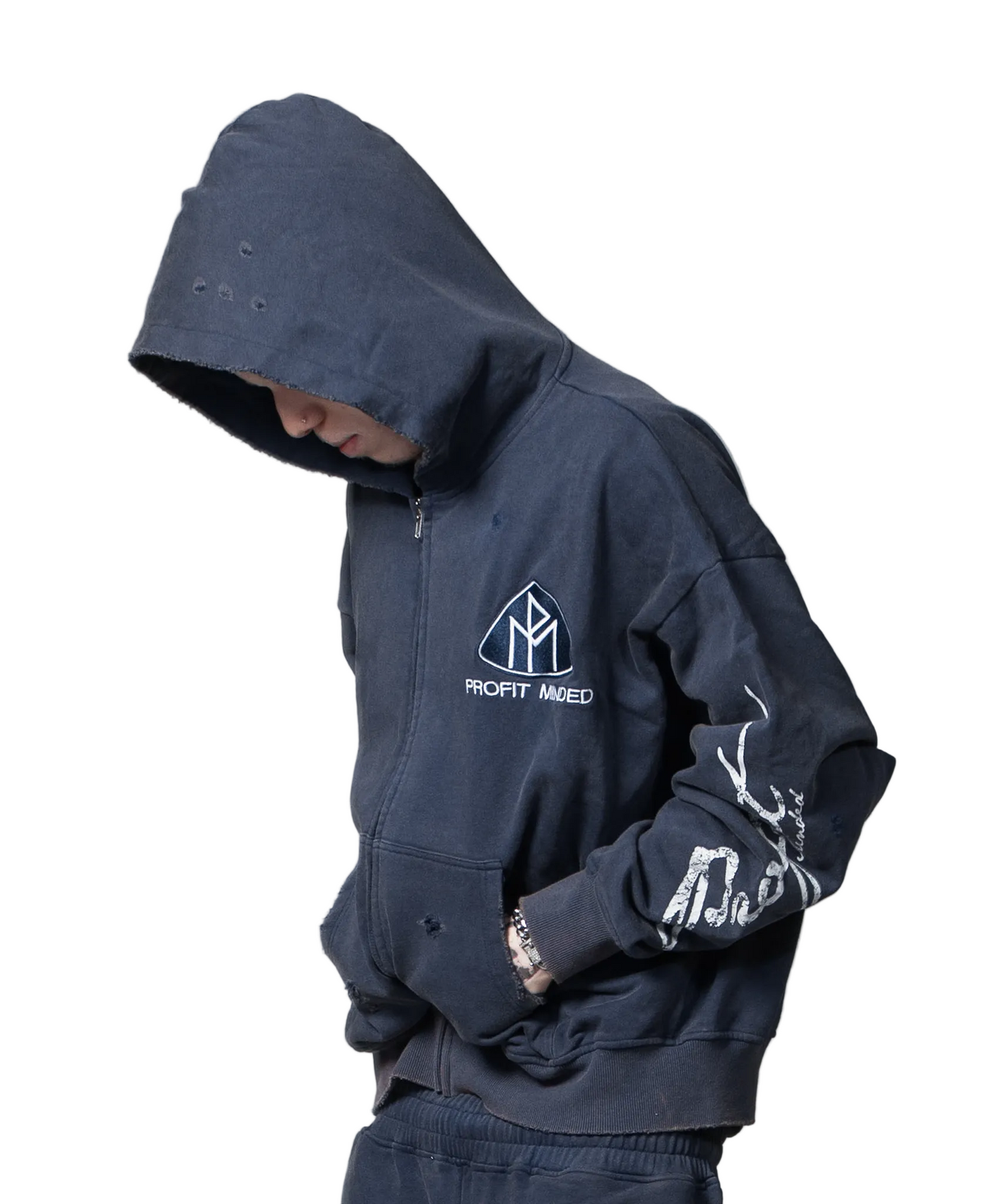 Profit Minded Maybach Zip Up Hoodie Navy