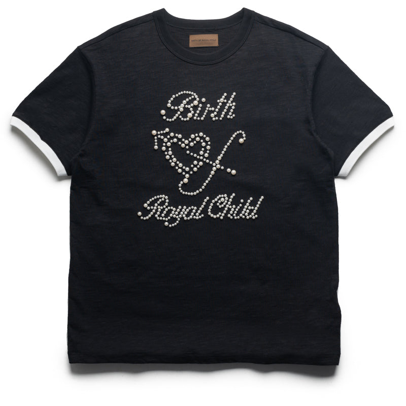 Birth Of Royal Child Pearl Patchwork Tee Black