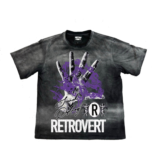 Retrovert Purple Hand Tee Black