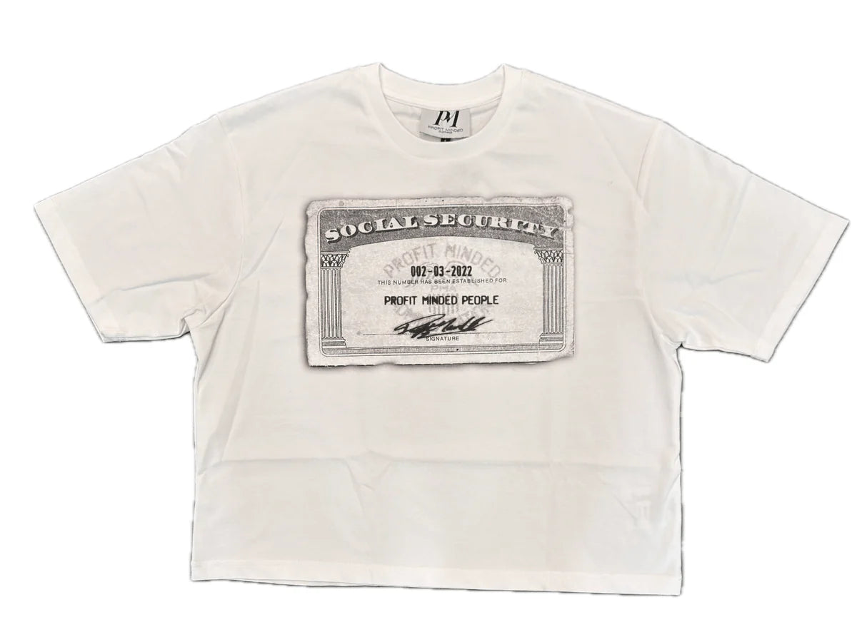 Profit Minded SSN Card Tee Grey White