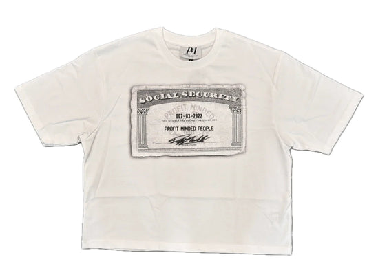 Profit Minded SSN Card Tee Grey White