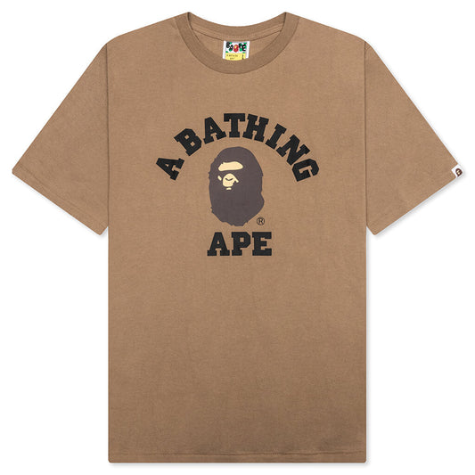 BAPE Brown Ape College Tee Beige