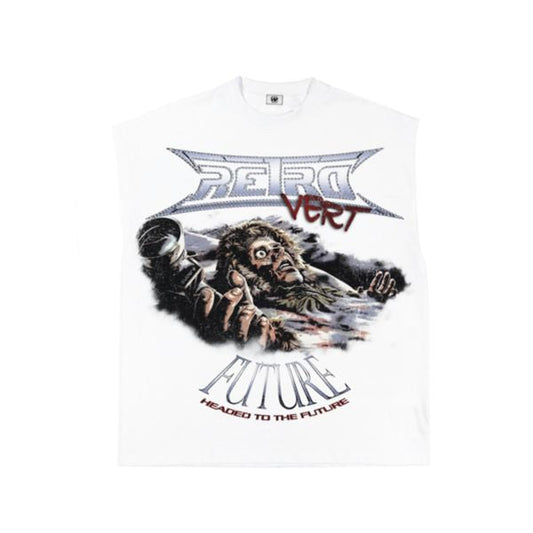 Retrovert Wolverine Future Cut Off Tee White