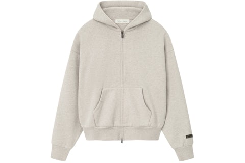 Fear of God Essentials Zip Up Hoodie Heather Stone