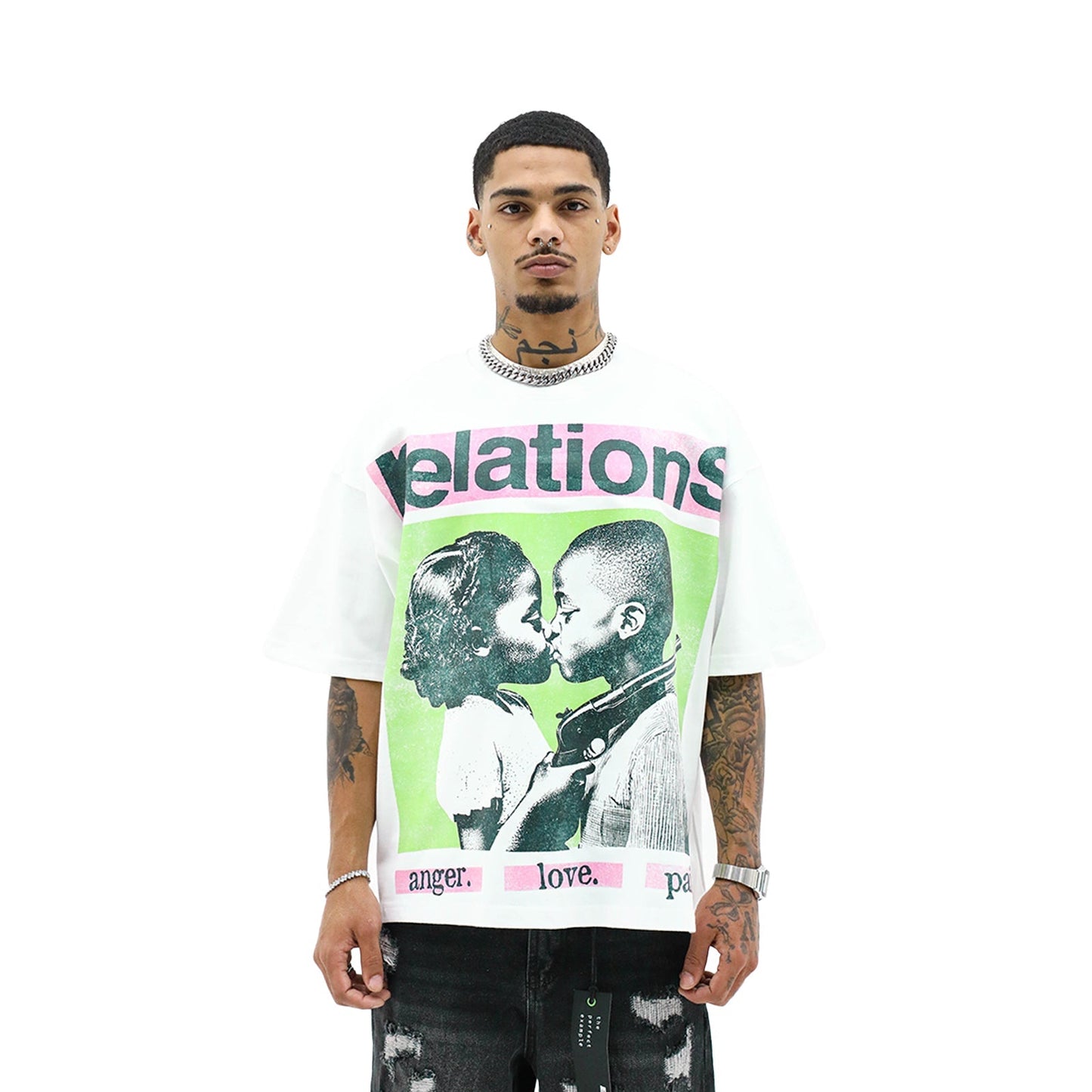Heights District Anger Love Pain Tee White