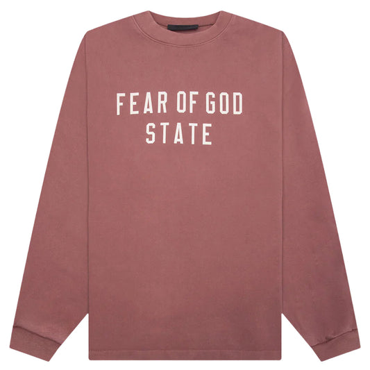 Fear of God Essentials Heavy Long Sleeve Tee Crimson