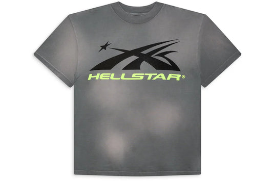 Hellstar Core Gel Logo Tee Lime Green Grey