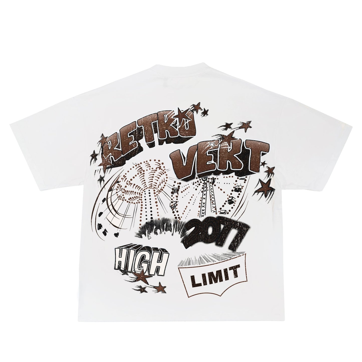 Retrovert Brown Festival Tee White