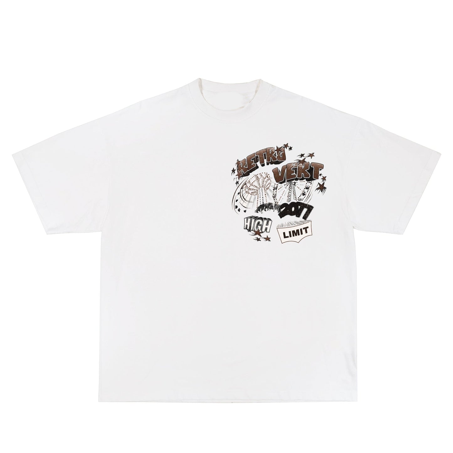 Retrovert Brown Festival Tee White