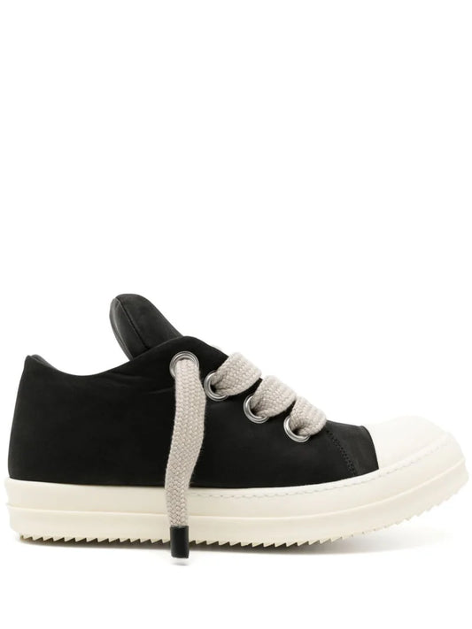 Rick Owens Jumbo Lace Padded Low Sneaker Milk Black