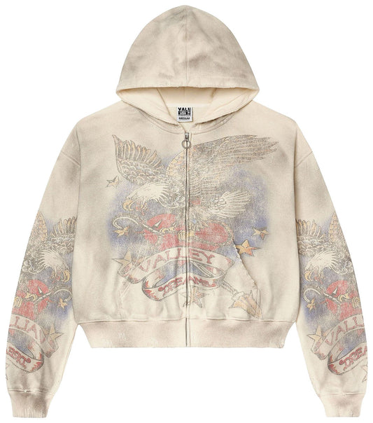 VALE Forever Nostalgia Zip Up Hoodie Cream