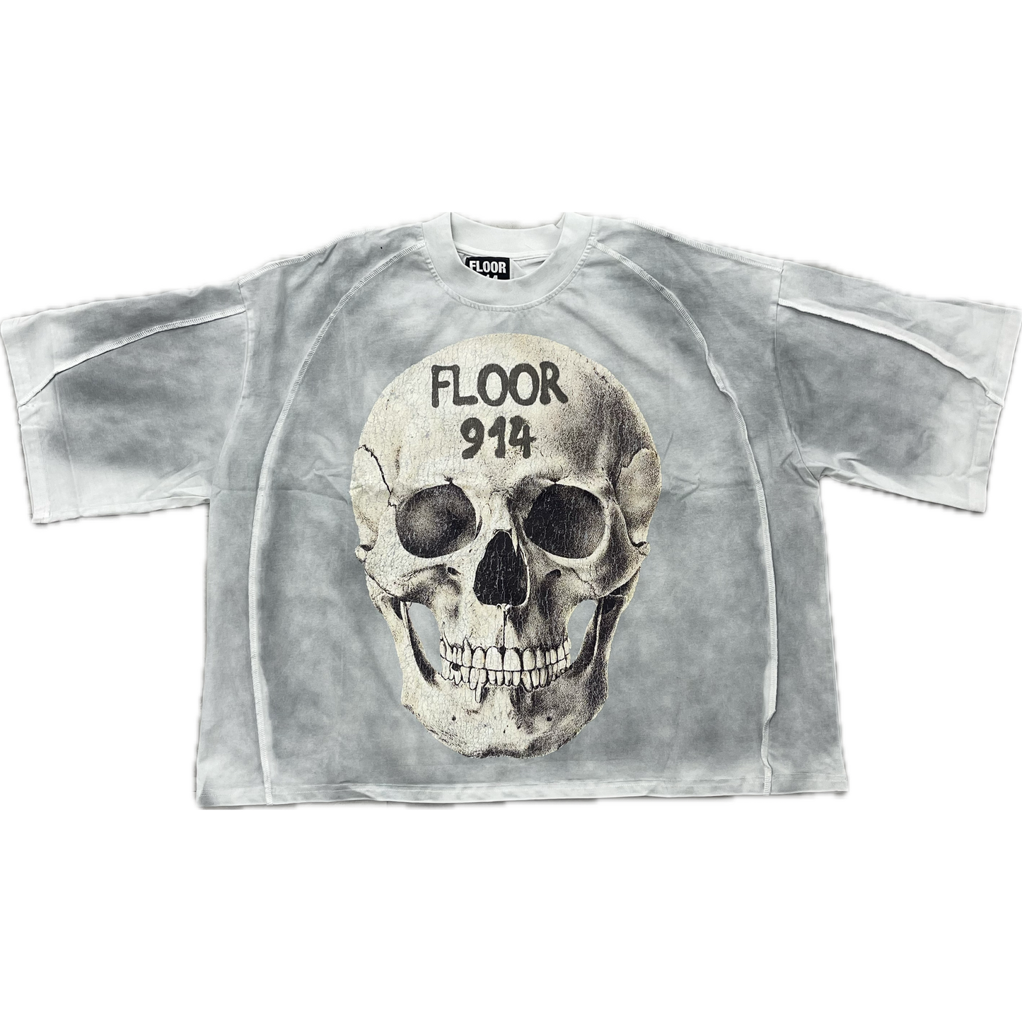 Floor914 Washed Skull Bones Tee White