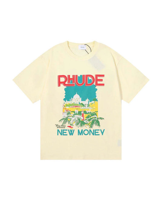 Rhude New Money Tee Cream