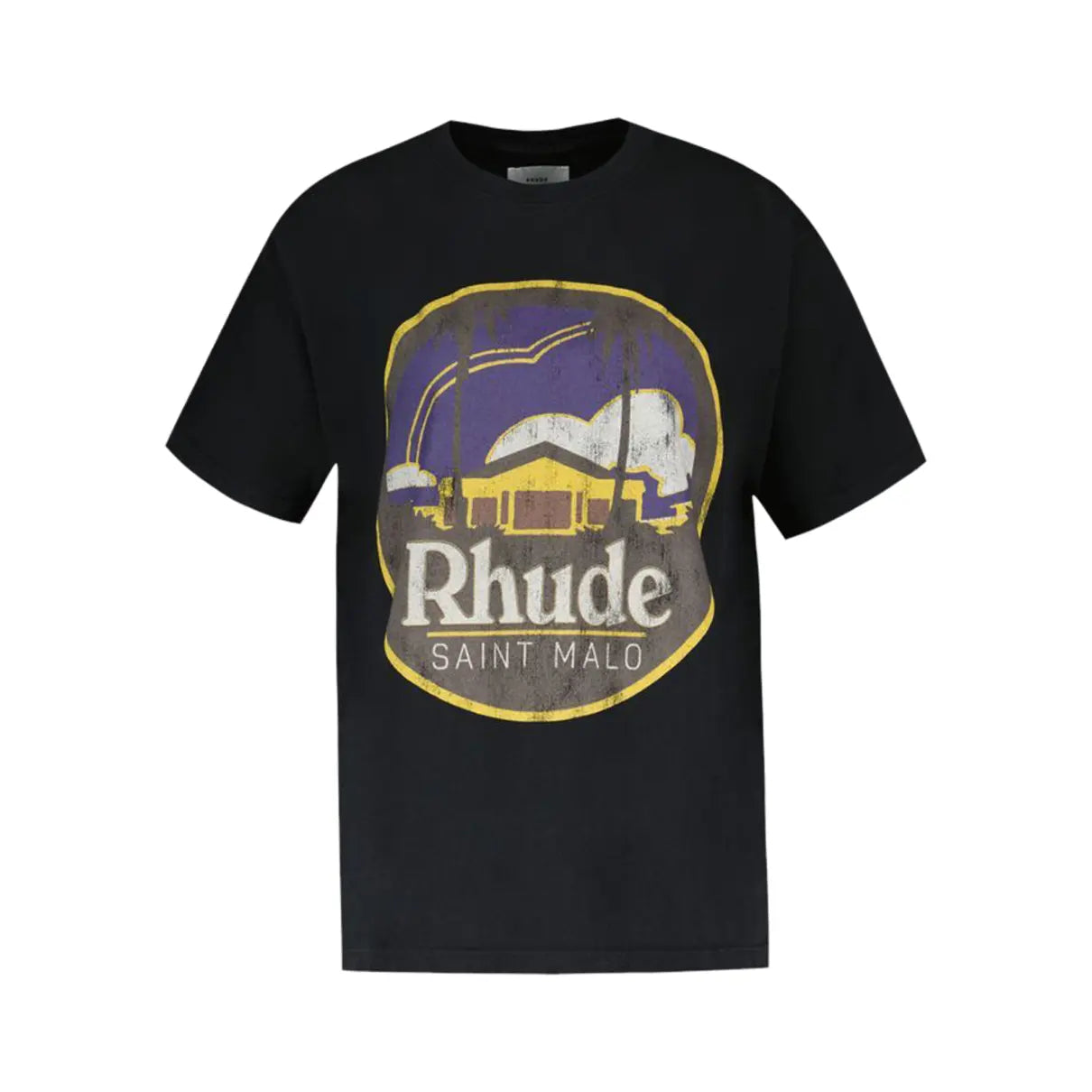 Rhude Yellow Saint Malo Tee Black