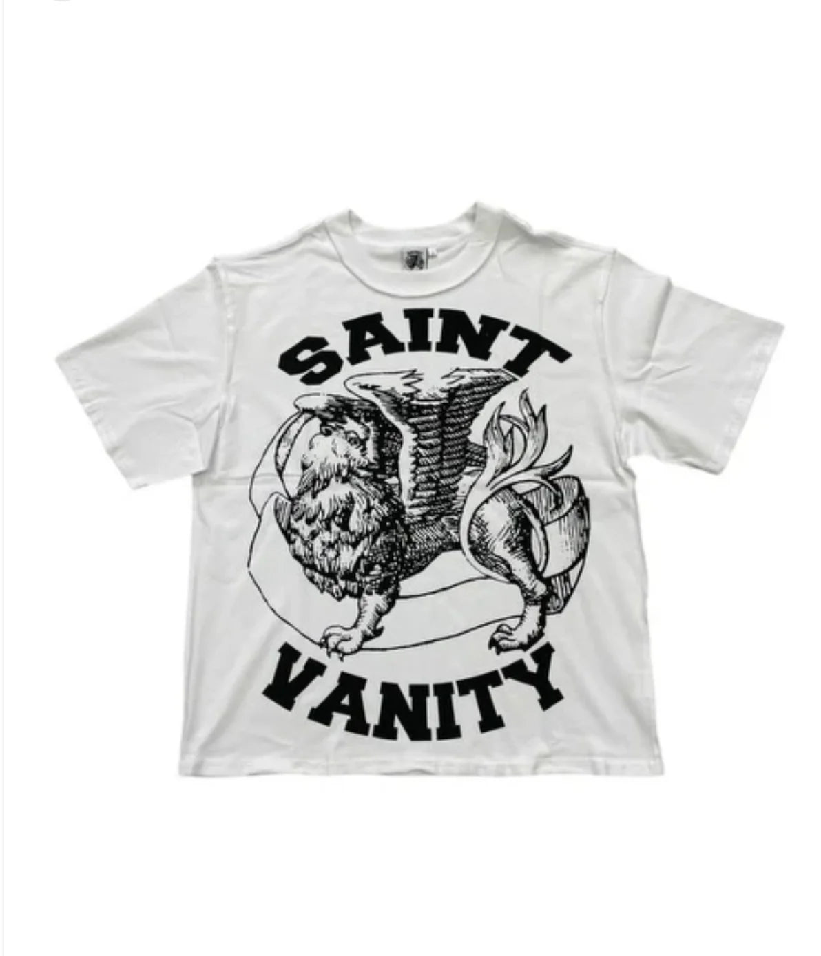 Saint Vanity Black Logo Tee White