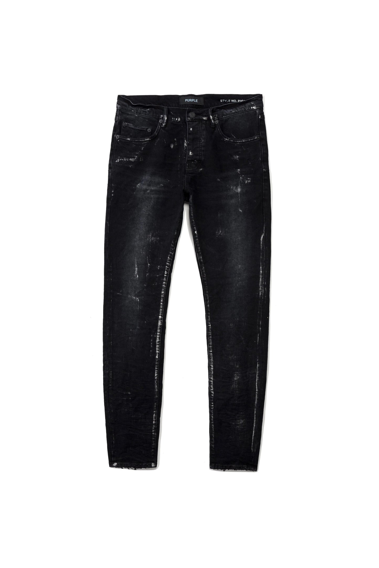 Purple Brand Black Wash Metallic Silver Jeans