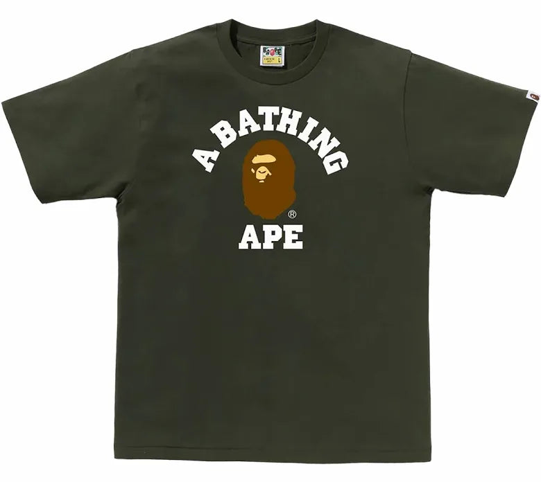 BAPE Brown Ape College Tee Green