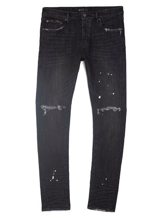 Purple Brand Black Overspray Jeans