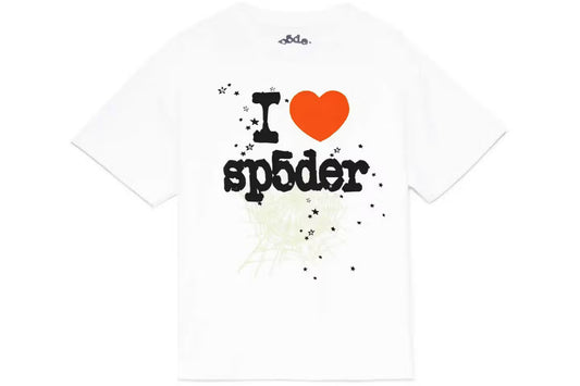 SP5DER Orange Heart Tee White