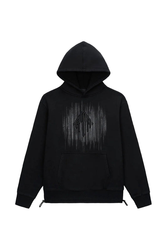 RTA Stone Etched Monogram Hoodie Black