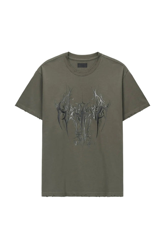 RTA Colin Cyber Sigilism Tee Olive Green