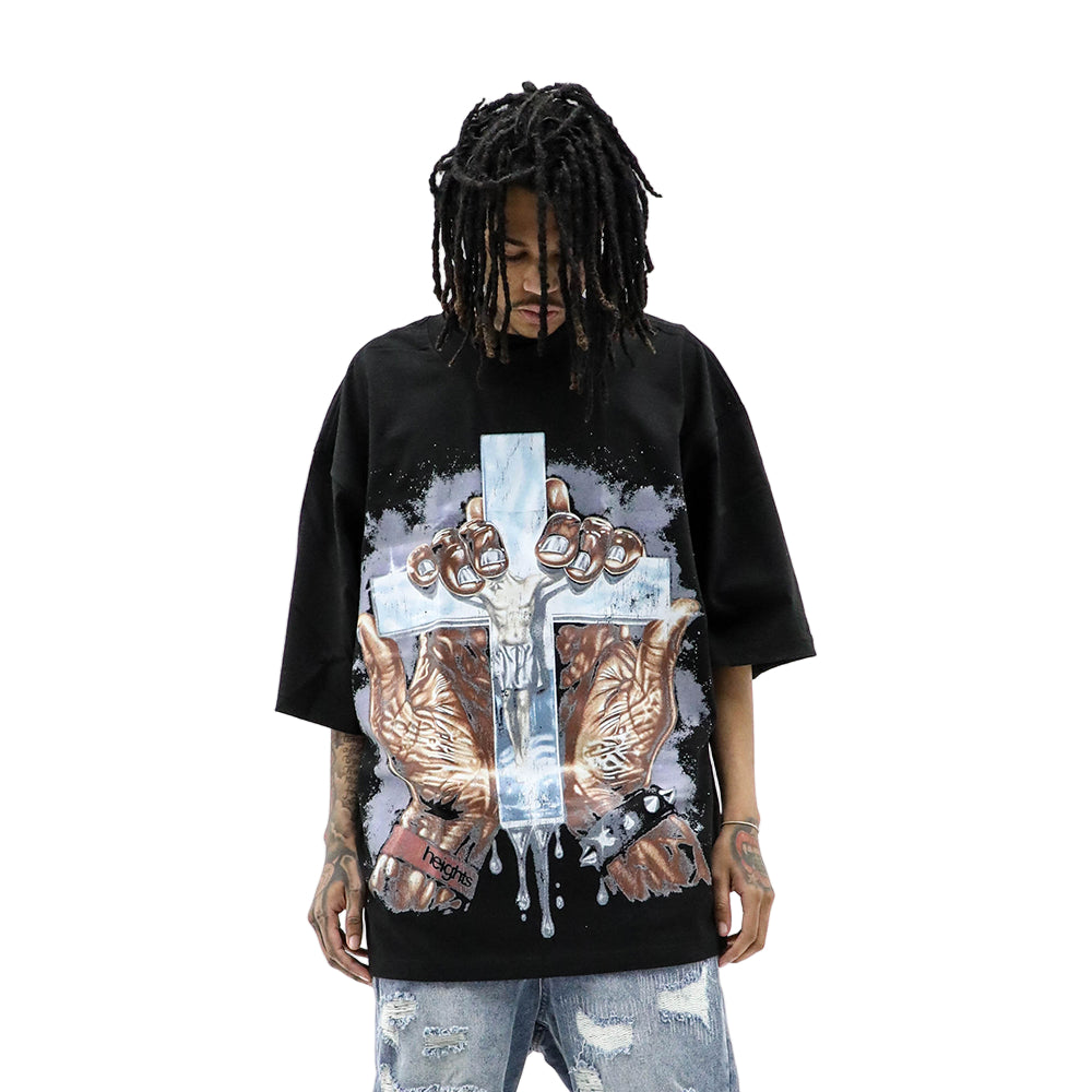 Heights District Made From Pain Tee Black