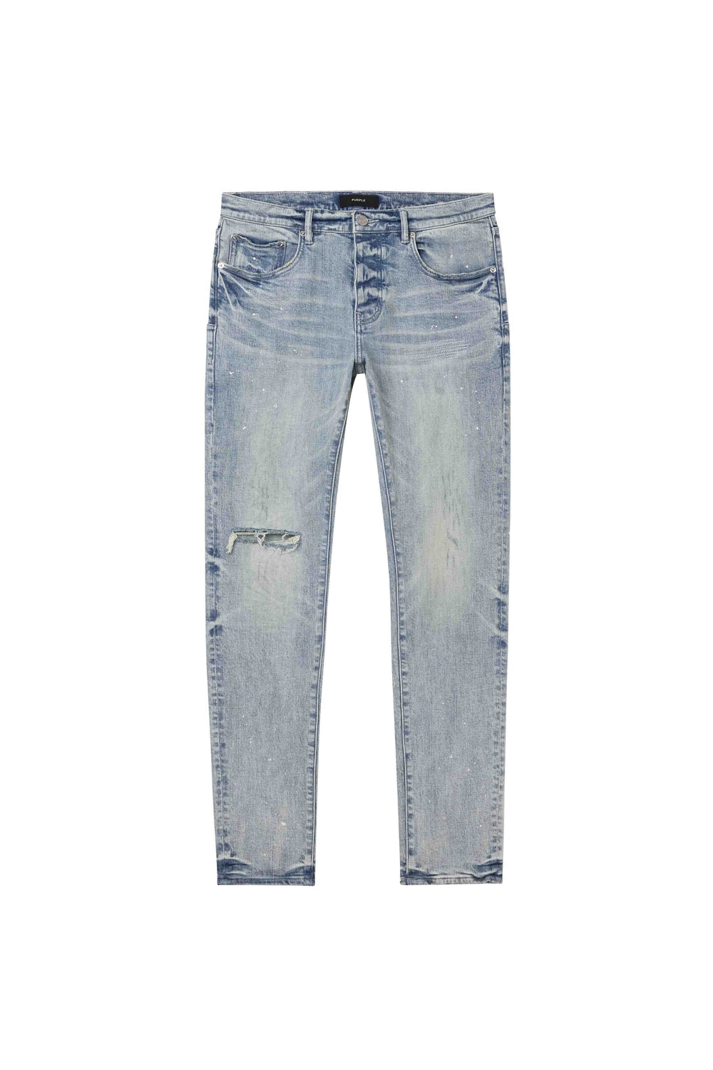 Purple Brand Worn Reflective Blue Jeans