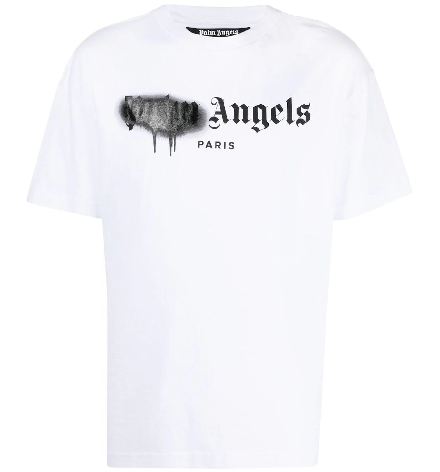 Palm Angels Paris Black Sprayed Tee White
