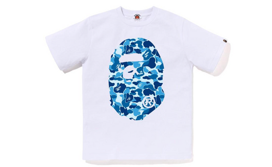 BAPE Baby Blue Camo Big Ape Head Tee White